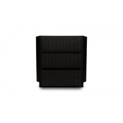 Moe's Povera Contemporary 3-Drawer Nightstand - Black