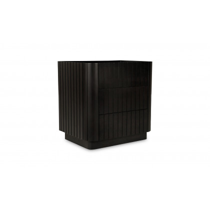 Moe's Povera Contemporary 3-Drawer Nightstand - Black
