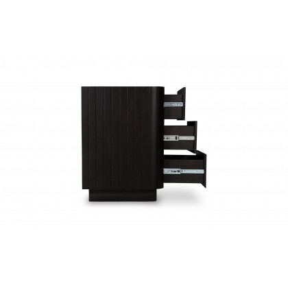 Moe's Povera Contemporary 3-Drawer Nightstand - Black