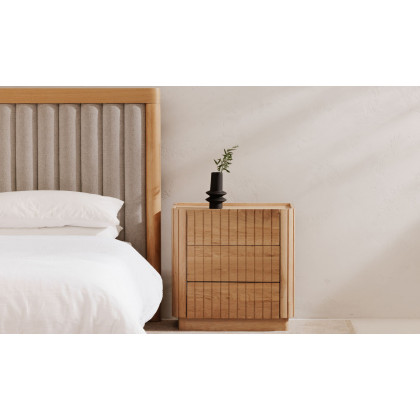 Moe's Povera Contemporary 3-Drawer Nightstand - Oak