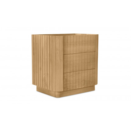 Moe's Povera Contemporary 3-Drawer Nightstand - Oak