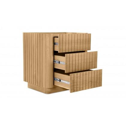 Moe's Povera Contemporary 3-Drawer Nightstand - Oak