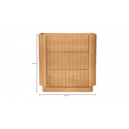 Moe's Povera Contemporary 3-Drawer Nightstand - Oak