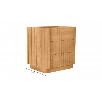 Moe's Povera Contemporary 3-Drawer Nightstand - Oak