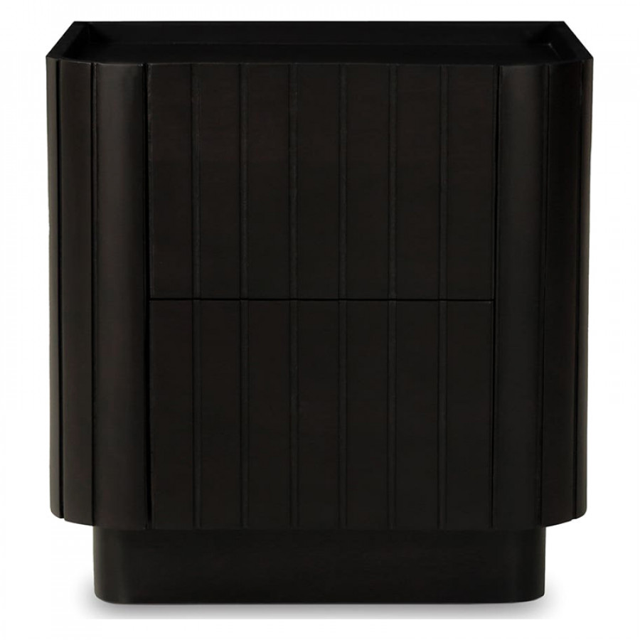 Moe's Povera Contemporary 2-Drawer Nightstand - Black