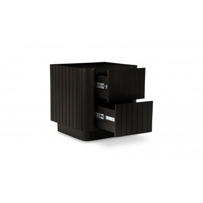 Moe's Povera Contemporary 2-Drawer Nightstand - Black