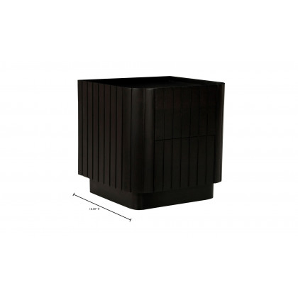 Moe's Povera Contemporary 2-Drawer Nightstand - Black