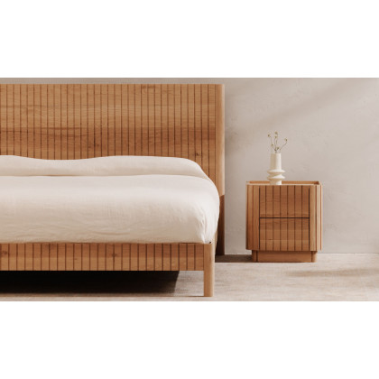 Moe's Povera Contemporary 2-Drawer Nightstand - Oak