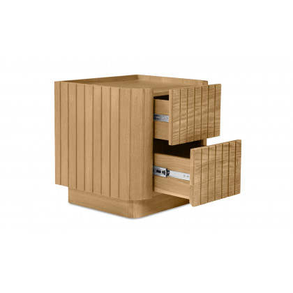 Moe's Povera Contemporary 2-Drawer Nightstand - Oak