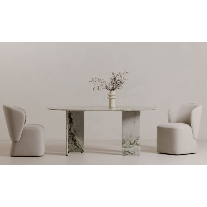 Moe's Celia Contemporary Oval Dining Table - Green Onyx Marble