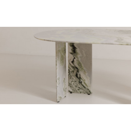 Moe's Celia Contemporary Oval Dining Table - Green Onyx Marble