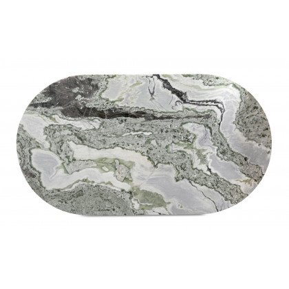 Moe's Celia Contemporary Oval Dining Table - Green Onyx Marble