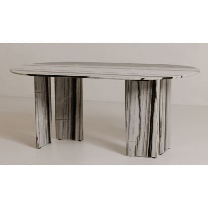 Moe's Celia Contemporary Oval Dining Table - Panda Marble