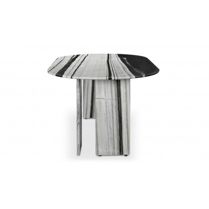 Moe's Celia Contemporary Oval Dining Table - Panda Marble