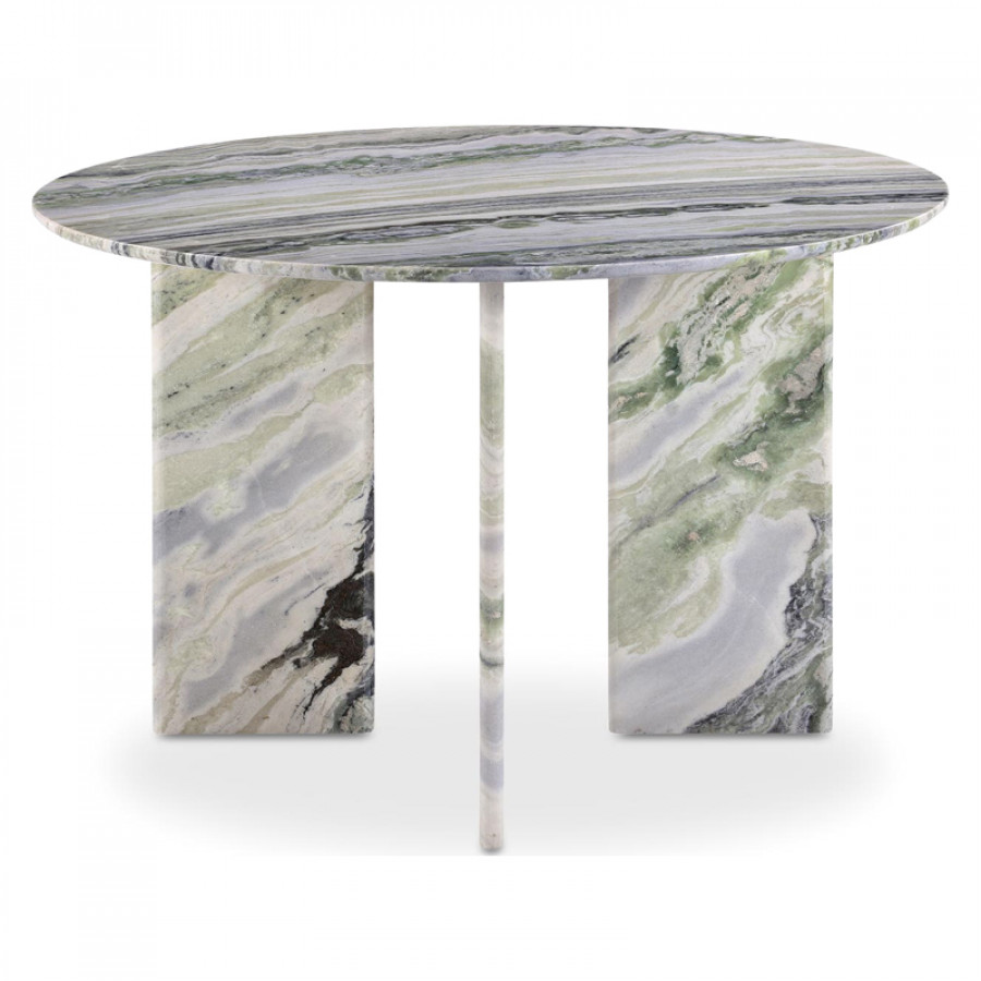 Moe's Celia Contemporary Round Dining Table - Green Onyx Marble