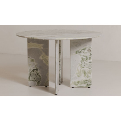 Moe's Celia Contemporary Round Dining Table - Green Onyx Marble