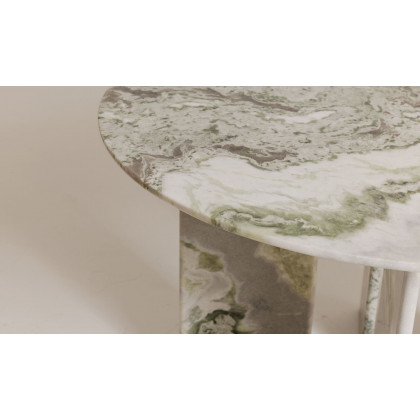 Moe's Celia Contemporary Round Dining Table - Green Onyx Marble