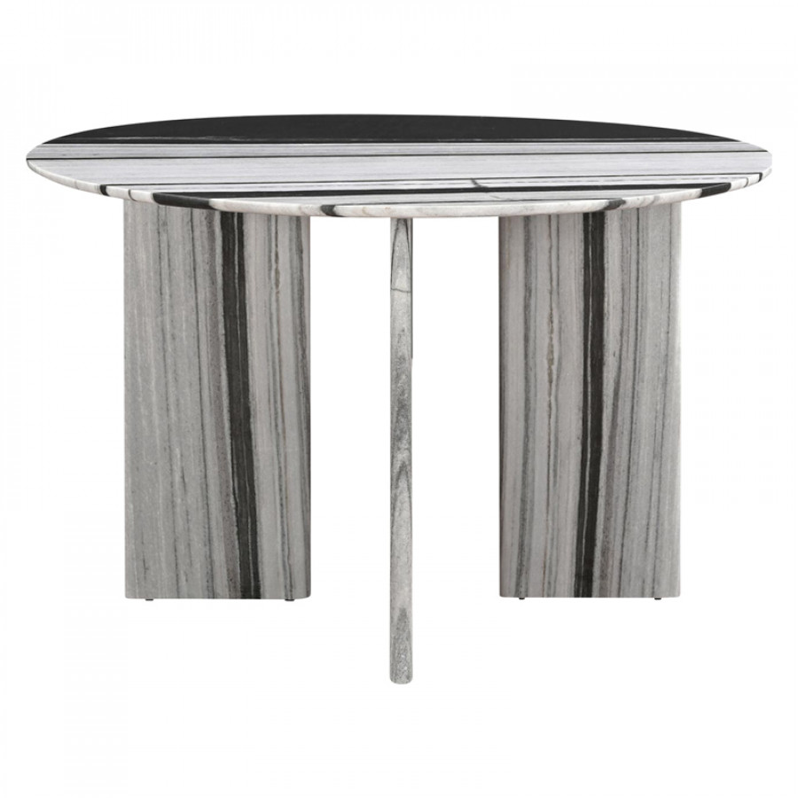 Moe's Celia Contemporary Round Dining Table - Panda Marble