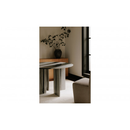 Moe's Celia Contemporary Round Dining Table - Panda Marble
