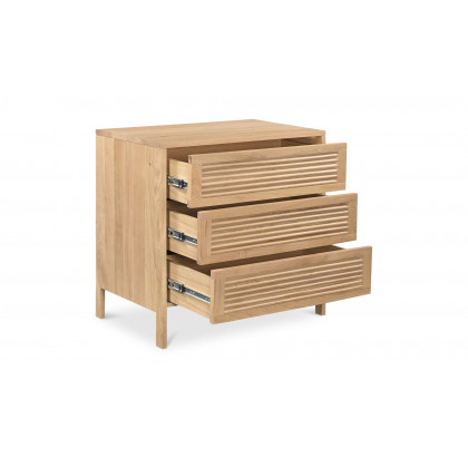Moe's Teeda Contemporary 3-Drawer Nightstand - Natural