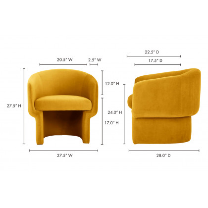 Moe's Franco Chair - Yellow