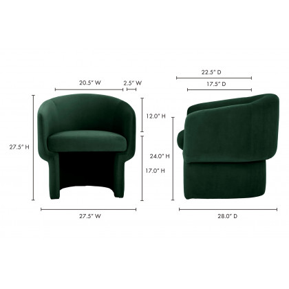 Moe's Franco Chair - Dark Green