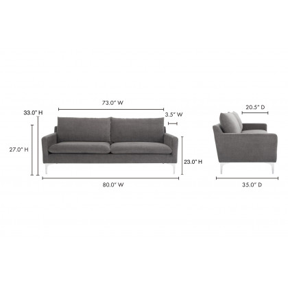 Moe's Paris Sofa - Black