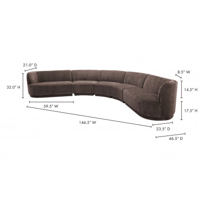 Moe's Yoon Radius Modular Sectional - Umbra Gray