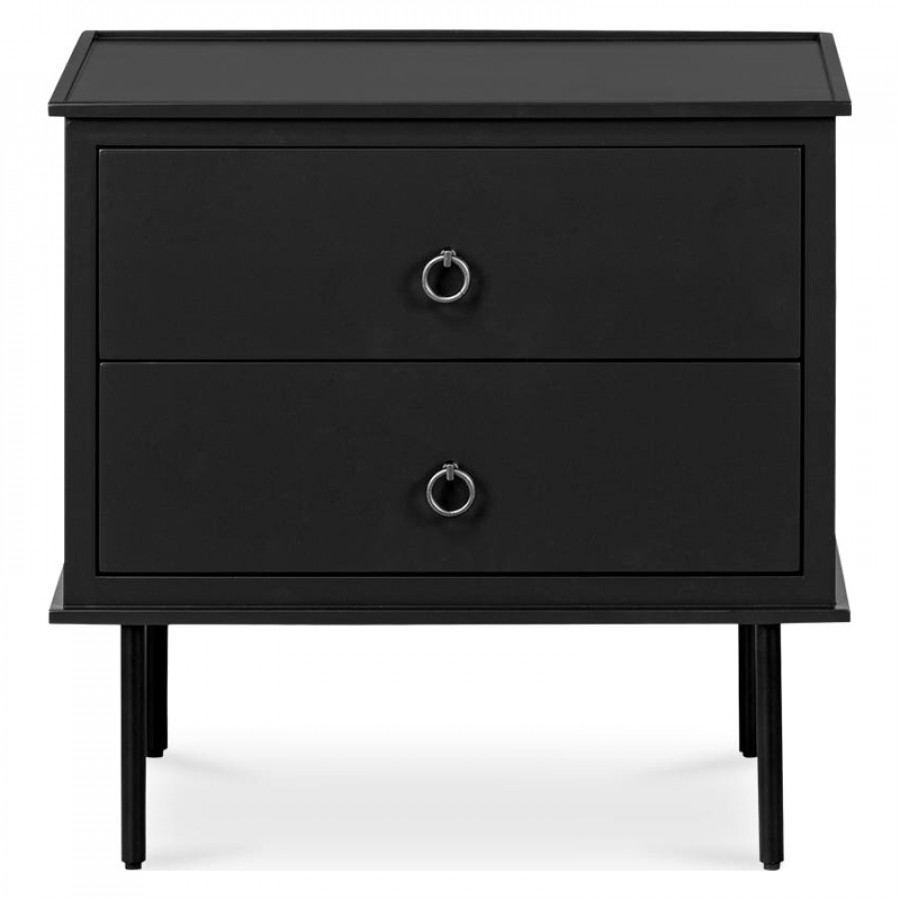 Moe's Reagan Contemporary 2 Drawer Nightstand - Black