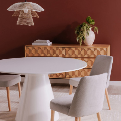 Moe's Otago Round Dining Table - White, 54"