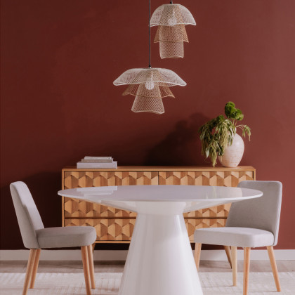 Moe's Otago Round Dining Table - White, 54"