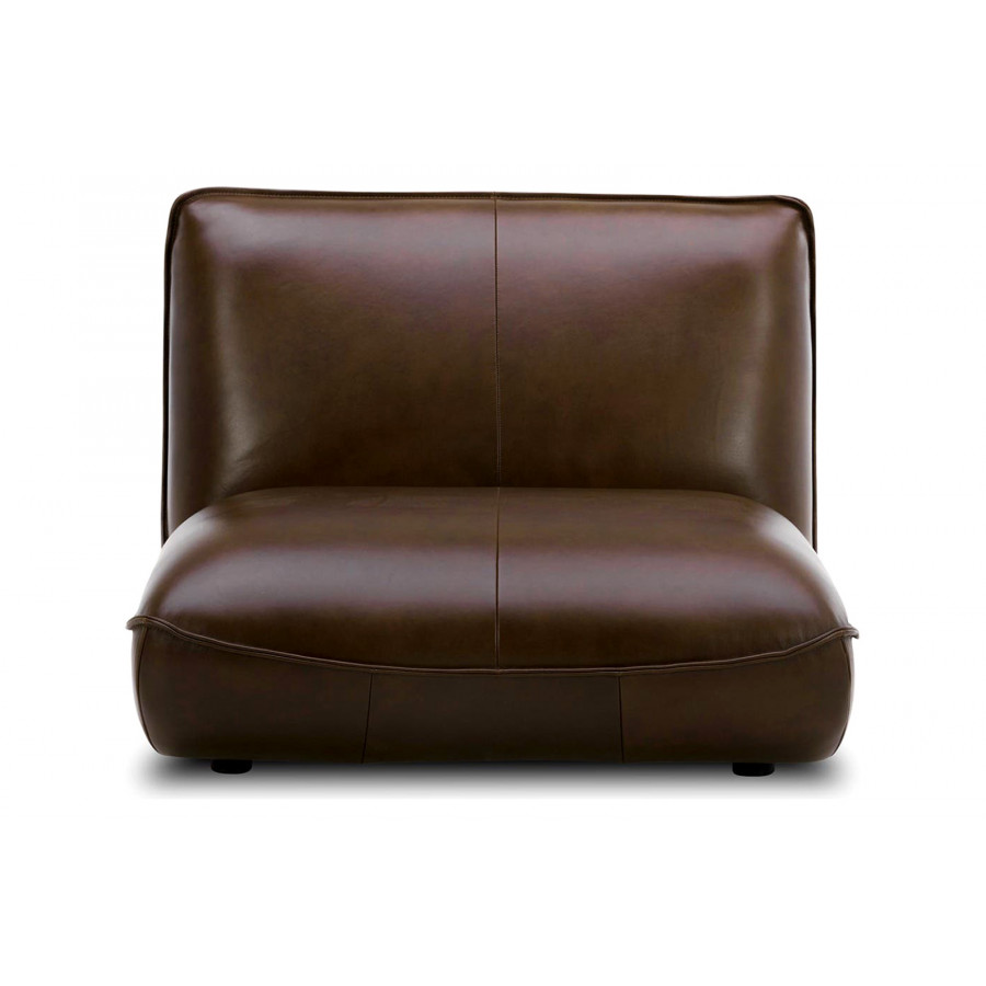 Moe's Zeppelin Leather Slipper Chair - Brown