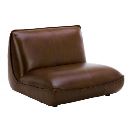 Moe's Zeppelin Leather Slipper Chair - Brown