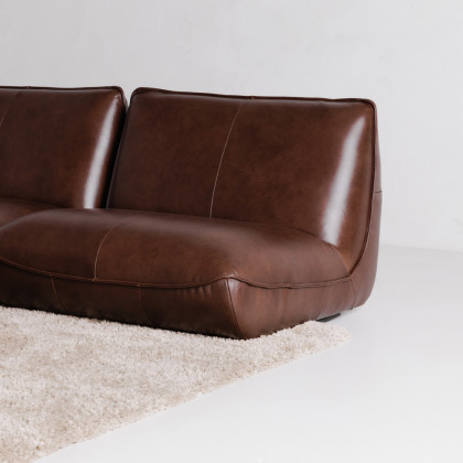 Moe's Zeppelin Leather Slipper Chair - Brown