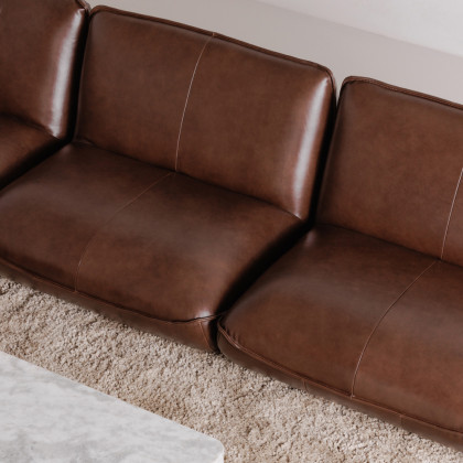 Moe's Zeppelin Leather Slipper Chair - Brown