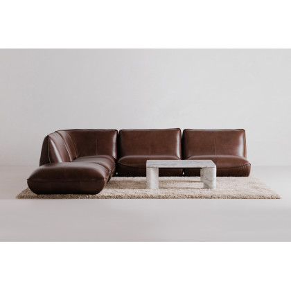 Moe's Zeppelin Leather Slipper Chair - Brown