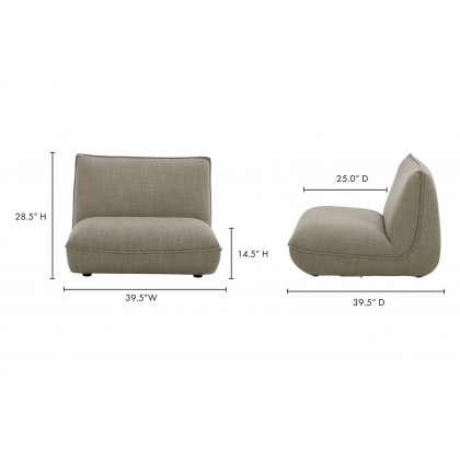 Moe's Zeppelin Slipper Chair - Speckled Pumice