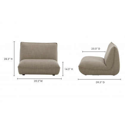 Moe's Zeppelin Slipper Chair - Speckled Pumice