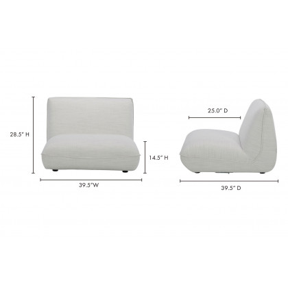 Moe's Zeppelin Slipper Chair - Stone White