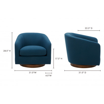 Moe's Oscy Swivel Chair - Dark Atlantic
