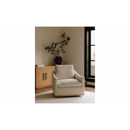 Moe's Linden Rustic Swivel Chair - Soft Beige