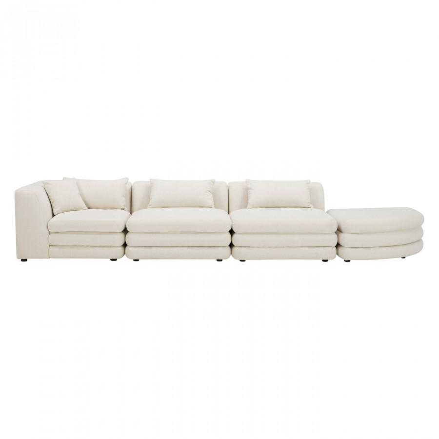 Moe's Lowtide Linear Contemporary Sectional - Warm White