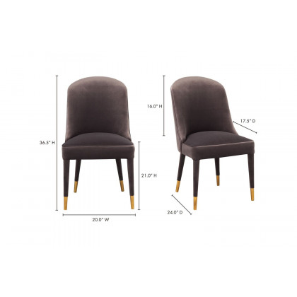 Moe's Liberty Contemporary Dining Chair Set of 2 - Gray