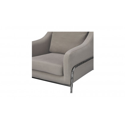 Moe's Archer Rustic Accent Chair - Light Gray Linen Blend