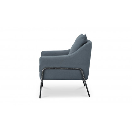 Moe's Archer Rustic Accent Chair - Slate Blue Linen Blend