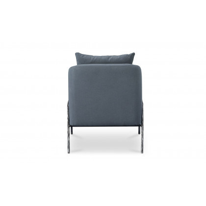 Moe's Archer Rustic Accent Chair - Slate Blue Linen Blend