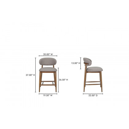 Moe's Ellie Mid-Century Modern Counter Stool - Light Brown