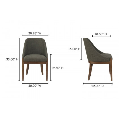 Moe's Edward Rustic Dining Chair - Heather Green