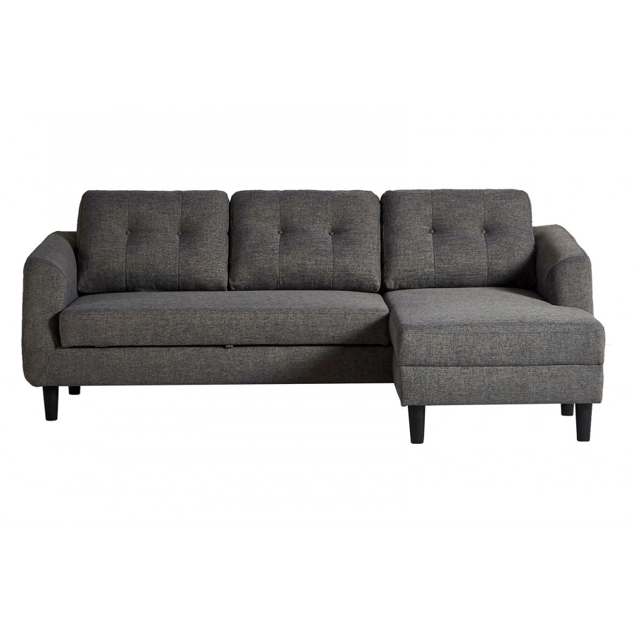 Moe's Belagio Sofa Bed With Chaise - Charcoal Gray, Right Facing