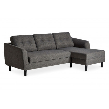 Moe's Belagio Sofa Bed With Chaise - Charcoal Gray, Right Facing